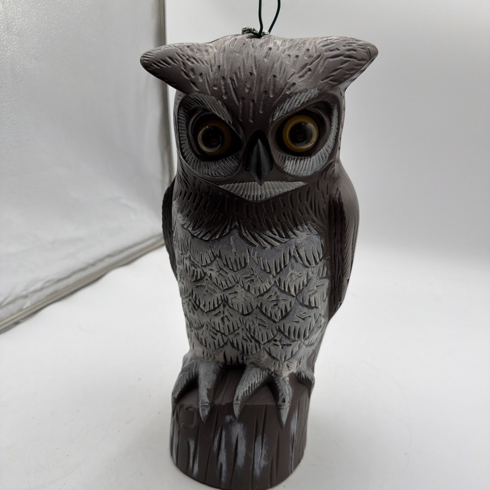 Vtg Dalen Products Plastic Blow Mold 14in Owl Decoy Garden Pest Deterrent